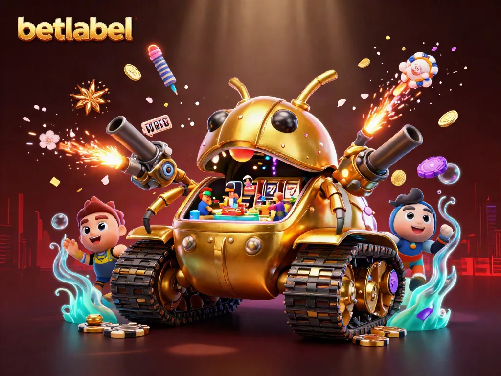 Enjoy thrilling moments at Betlabel Casino with a golden beetle tank showcasing an exciting mini casino.